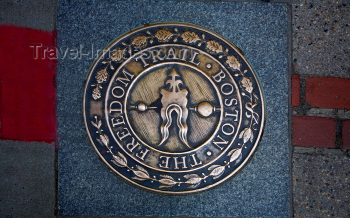 usa1224: Boston, Massachusetts, USA: seal of the Freedom Trail, a walking tour of historic downtown - photo by C.Lovell - (c) Travel-Images.com - Stock Photography agency - Image Bank