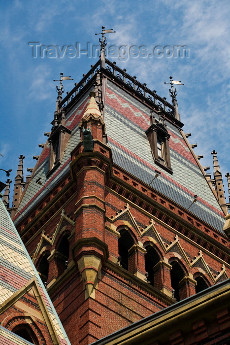 usa1241: Cambridge, Greater Boston, Massachusetts, USA: roof detail of Memorial Hall - architects William Robert Ware and Henry Van Brunt - Harvard University - photo by C.Lovell - (c) Travel-Images.com - Stock Photography agency - Image Bank