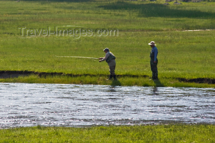 usa1262: Yellowstone National Park, Wyoming, USA: fly fishing in the Yellowstone River - photo by C.Lovell - (c) Travel-Images.com - Stock Photography agency - Image Bank