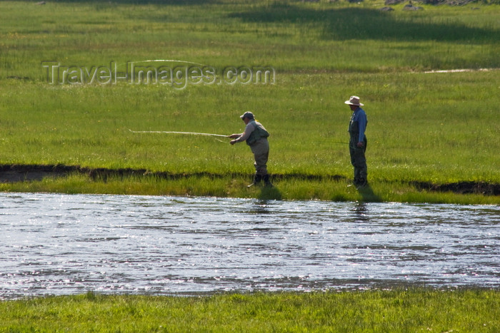 usa1262: Yellowstone National Park, Wyoming, USA: fly fishing in the Yellowstone River - photo by C.Lovell - (c) Travel-Images.com - Stock Photography agency - Image Bank
