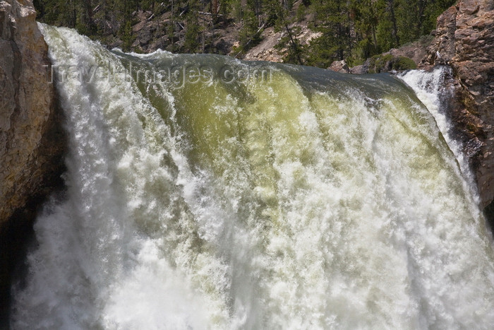 usa1279: Yellowstone National Park, Wyoming, USA: the top of the powerful Lower Yellowstone Falls - crest - photo by C.Lovell - (c) Travel-Images.com - Stock Photography agency - Image Bank