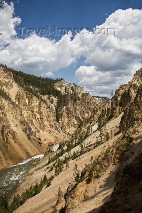usa1280: Yellowstone National Park, Wyoming, USA: the Grand Canyon of the Yellowstone below the falls - the river was named for the yellow rocks on the canyon's banks - photo by C.Lovell - (c) Travel-Images.com - Stock Photography agency - Image Bank