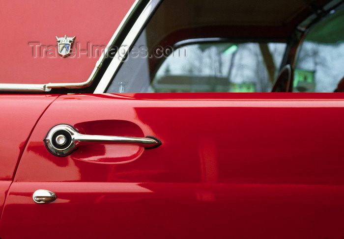 usa1311: USA: door detail of a 1957 red Ford Thunderbird - vintage car - photo by C.Lovell - (c) Travel-Images.com - Stock Photography agency - Image Bank