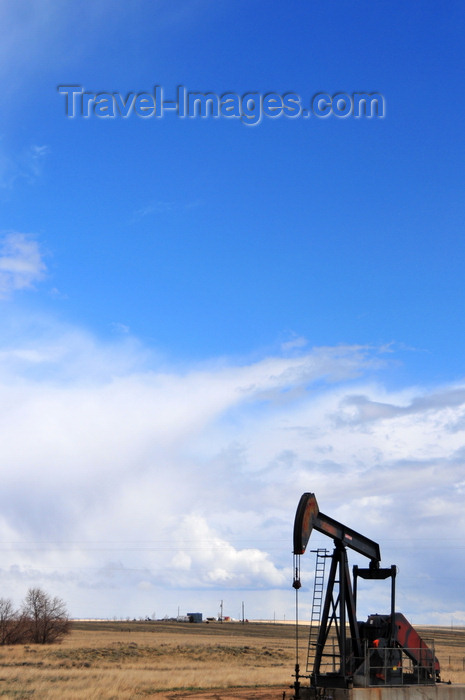 usa1318: Thunder Basin National Grassland, Wyoming, USA: pumpjack and sky - nodding donkey - Lufkin oilfield pumping unit - reciprocating piston pump over an oil well near WY-59 - photo by M.Torres - (c) Travel-Images.com - Stock Photography agency - Image Bank