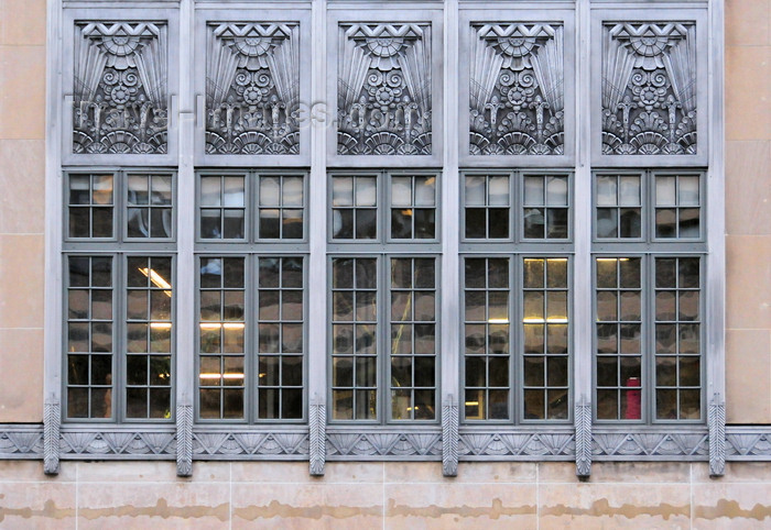 usa1333: Washington, D.C., USA: art deco windows - Brownley Confectionery Building - architectural firm Porter and Lockie - facade of aluminum and limestone - 1309 F St NW - photo by M.Torres - (c) Travel-Images.com - Stock Photography agency - Image Bank