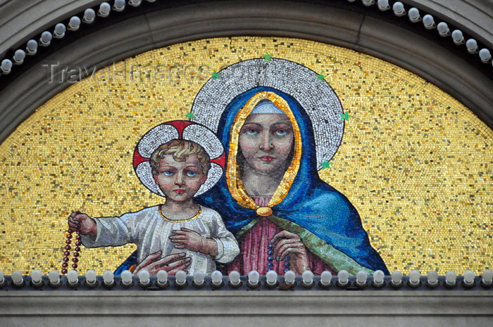 usa1338: Washington, D.C., USA: mosaic with the Virgin and Jesus - Holy Rosary Church - Italian Catholic Church - architect Aristide Leonori - corner of 3rd and F Streets, Northwest  - photo by M.Torres - (c) Travel-Images.com - Stock Photography agency - Image Bank