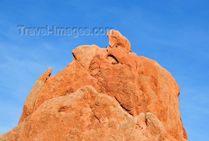 usa1387: Colorado Springs, El Paso County, Colorado, USA: Garden of the Gods - 'Sleeping Gian' - old man's head silhouette - red sandstone, after which the state is named - photo by M.Torres - (c) Travel-Images.com - Stock Photography agency - Image Bank