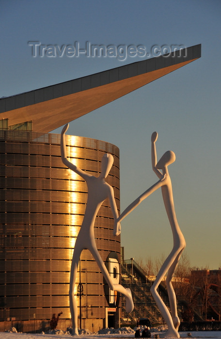 usa1389: Denver, Colorado, USA: Colorado Convention Center admired by the figures of the sculpture 'Dancers' by Jonathan Borofsky - Speer Boulevard - photo by M.Torres - (c) Travel-Images.com - Stock Photography agency - Image Bank