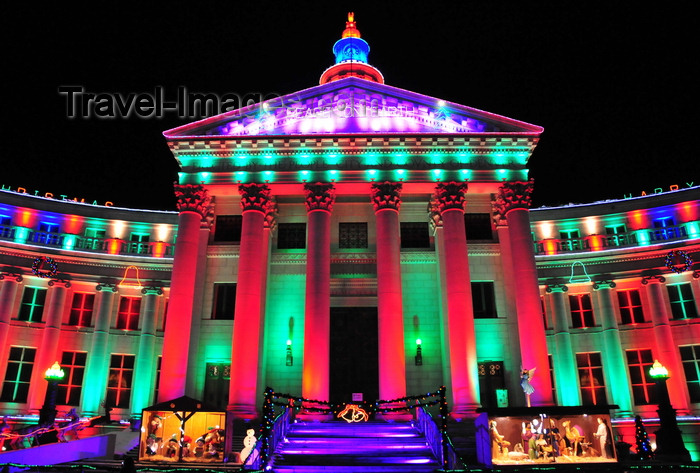 usa1415: Denver, Colorado, USA: Denver City and County Building - night photo - Christmas lights - Bannock St - Civic Center - photo by M.Torres - (c) Travel-Images.com - Stock Photography agency - Image Bank