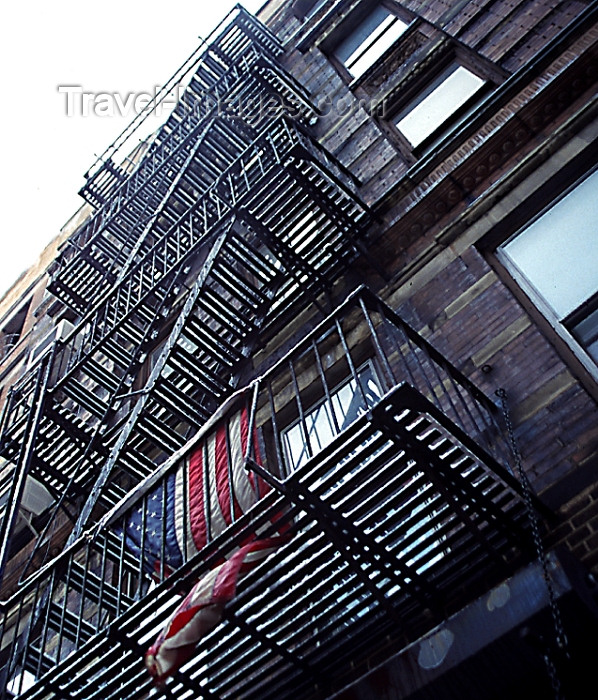 usa144: Manhattan, New York, USA: Greenwich Village - emergency stairs - photo by J.Banks - (c) Travel-Images.com - Stock Photography agency - Image Bank