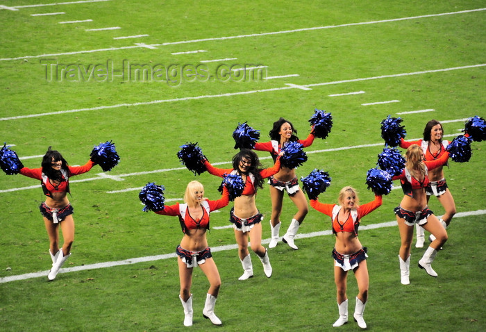 usa1455: Denver, Colorado, USA: Invesco Field at Mile High football stadium - Denver Broncos Cheerleaders - pom-pom girls do their routine - photo by M.Torres - (c) Travel-Images.com - Stock Photography agency - Image Bank