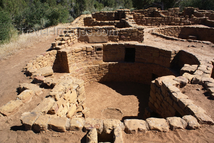 usa1459: Mesa Verde National Park, Montezuma County, Colorado, USA: kiva - round room for religious rituals - kachina belief system - old indian house, Far View Archeological Site - mesa-top ruins - photo by A.Ferrari - (c) Travel-Images.com - Stock Photography agency - Image Bank
