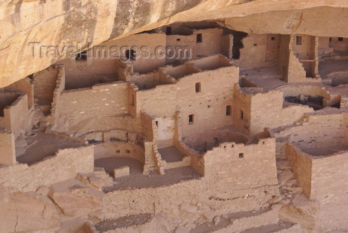usa1462: Mesa Verde National Park, Montezuma County, Colorado, USA: Cliff Palace - built right into the sheer cliff, carved into the soft stone, and then extended with stone and adobe walls - photo by A.Ferrari - (c) Travel-Images.com - Stock Photography agency - Image Bank