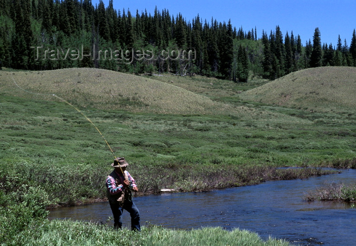 usa1495: Rio Grande National Forest, Colorado, USA: fly fishing on the Weminuche Creek - angler - Colorado Rockies - photo by C.Lovell - (c) Travel-Images.com - Stock Photography agency - Image Bank