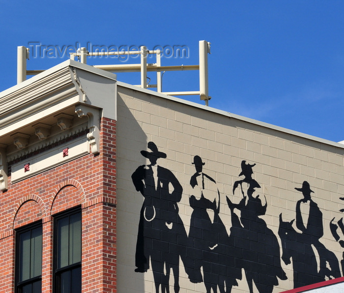 usa1503: Golden, Jefferson County, Colorado, USA: cowboys on the side of building - mural on Ford Street - photo by M.Torres - (c) Travel-Images.com - Stock Photography agency - Image Bank