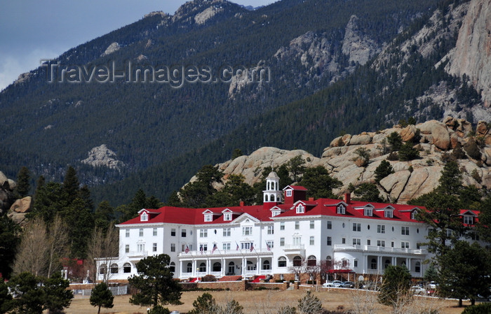 usa1523: Estes Park, Larimer County, Colorado, USA: The Stanley Hotel - Georgian architecture - designed by F.O.Stanley - a favourite of John Philip Sousa and Stephen King - Wonder View Ave. - photo by M.Torres - (c) Travel-Images.com - Stock Photography agency - Image Bank