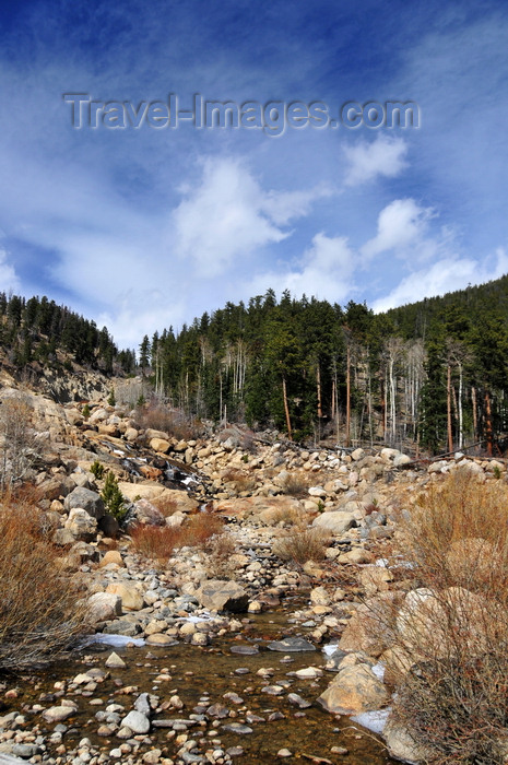 usa1526: Rocky Mountain National Park, Colorado, USA: Roaring River - alluvial fan of debris in Horseshoe Park caused by the Lawn Lake Dam failure - photo by M.Torres - (c) Travel-Images.com - Stock Photography agency - Image Bank