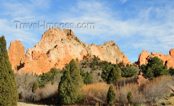 usa1553: Colorado Springs, El Paso County, Colorado, USA: Garden of the Gods - Central Garden -  Gray Rock - founded in 1879 by Charles Elliot Perkins, who headed the Burlington Railroad in Colorado Springs - photo by M.Torres - (c) Travel-Images.com - Stock Photography agency - Image Bank