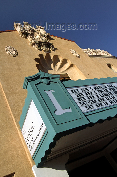 usa1578: Santa Fé, New Mexico, USA: Lensic Theater - Santa Fé's Performing Arts Center - designed by the Boller Brothers - West San Francisco Street - photo by C.Lovell - (c) Travel-Images.com - Stock Photography agency - Image Bank