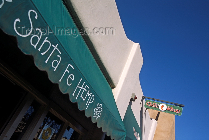 usa1579: Santa Fé, New Mexico, USA: awning of the Santa Fé Hemp Shop - Chile Shop in the background - East Water Street - photo by C.Lovell - (c) Travel-Images.com - Stock Photography agency - Image Bank