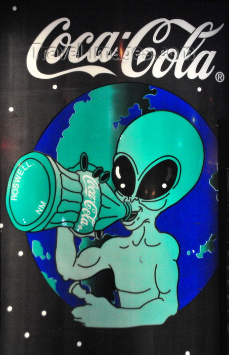usa1620: Roswell, Chaves County, New Mexico, US: Coca-Cola joins the alien band-wagon, or vice-versa - photo by M.Torres - (c) Travel-Images.com - Stock Photography agency - Image Bank
