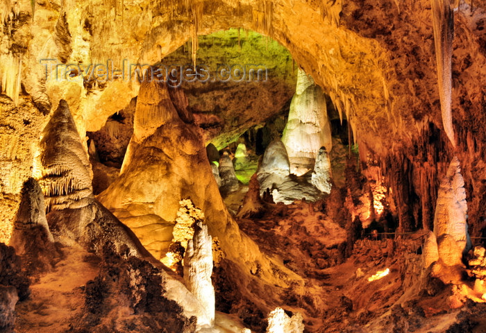 usa1630: Carlsbad Caverns, Eddy County, New Mexico, USA: Hall of Giants - solution caves - speleothems dissolved out of limestone by acidic water - hall with large stalagmines - photo by M.Torres - (c) Travel-Images.com - Stock Photography agency - Image Bank