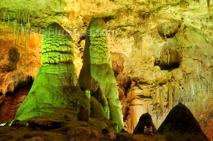 usa1634: Carlsbad Caverns, Eddy County, New Mexico, USA: huge conical stalagmites, phallic speleothems on the left and breast shaped on the right - UNESCO World Heritage - photo by M.Torres - (c) Travel-Images.com - Stock Photography agency - Image Bank