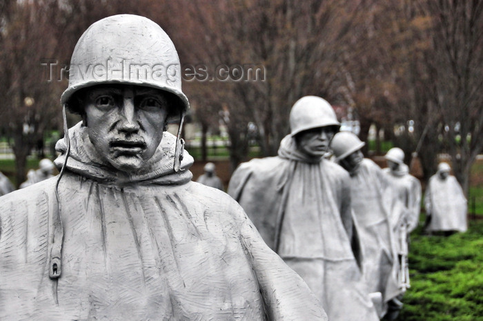usa166: Washington, D.C., USA: Korean War Veterans Memorial - stainless steel statues designed by Frank Gaylord -  squad on patrol - West Potomac Park - National Mall - photo by M.Torres - (c) Travel-Images.com - Stock Photography agency - Image Bank