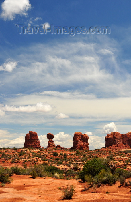 usa1673: Arches National Park, Utah, USA: Balanced Rock and neighbouring red sandstone formations - photo by M.Torres - (c) Travel-Images.com - Stock Photography agency - Image Bank