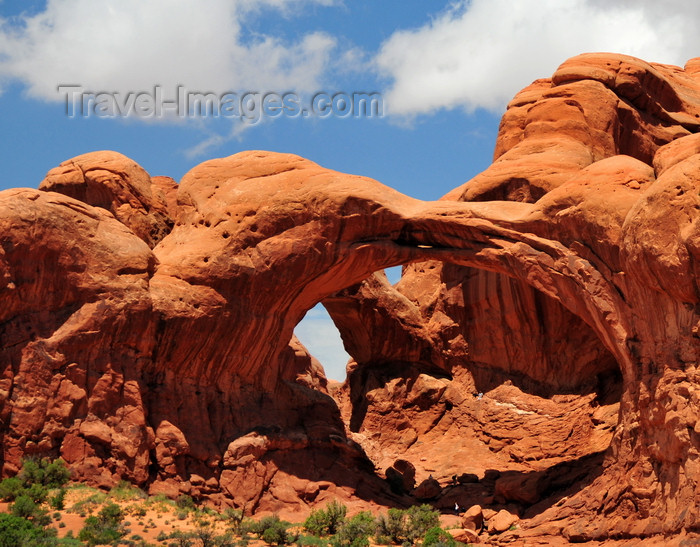 usa1679: Arches National Park, Utah, USA: double arch - natural sandstone arches - pothole arch, formed by water erosion from above - photo by M.Torres - (c) Travel-Images.com - Stock Photography agency - Image Bank