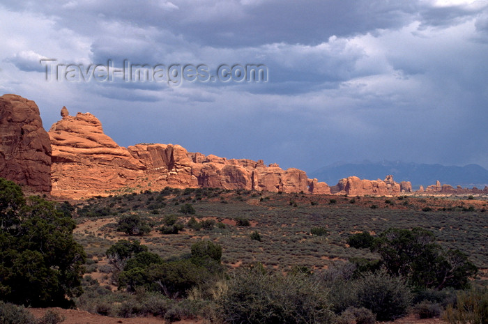 usa1690: Arches National Park, Utah, USA: Garden of Eden area - cloudy sky - photo by C.Lovell - (c) Travel-Images.com - Stock Photography agency - Image Bank