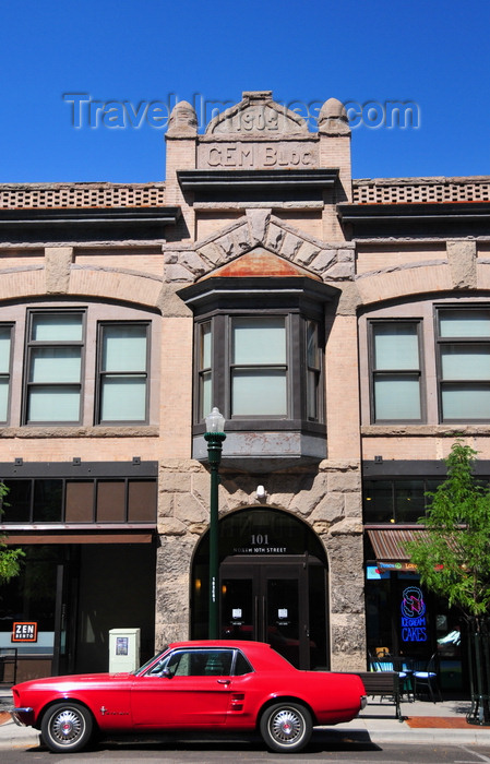 usa1730: Boise, Idaho, USA: Gem and Noble Building and red Mustang - Romanesque architecture - facade on 10th street - photo by M.Torres - (c) Travel-Images.com - Stock Photography agency - Image Bank