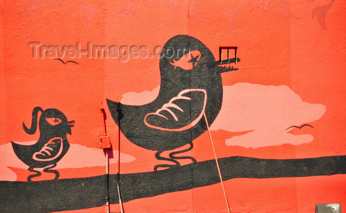 usa1731: Boise, Idaho, USA: Hitchcock Building - painting of birds on a branch - mural by Fred Choate - 11th Street - photo by M.Torres - (c) Travel-Images.com - Stock Photography agency - Image Bank