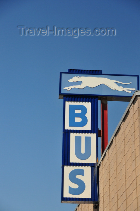 usa1739: Boise, Idaho, USA: Greyhound Packagexpress Bus Terminal - logo and bus sign - 1212 West Bannock Street -  photo by M.Torres - (c) Travel-Images.com - Stock Photography agency - Image Bank