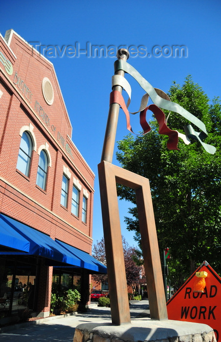 usa1753: Boise, Idaho, USA: Basque monument - a Laiak, a traditional Basque agricultural tool used to turn the soil - the seven ribbons represent the provinces of Euskadi - Basque block - photo by M.Torres - (c) Travel-Images.com - Stock Photography agency - Image Bank