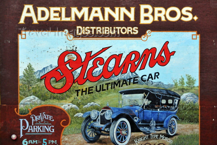 usa1758: Boise, Idaho, USA: mural ad for Stearns cars at the Adelmann building, Idaho St - Old Boise Historic District - photo by M.Torres - (c) Travel-Images.com - Stock Photography agency - Image Bank