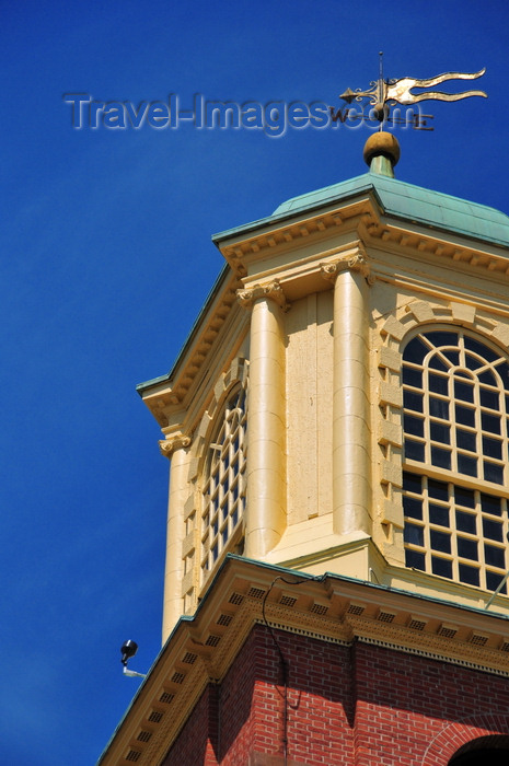 usa1796: Portsmouth, New Hampshire, USA: tower with weather vane - St. John's Episcopal church -  Chapel Street - New England - photo by M.Torres - (c) Travel-Images.com - Stock Photography agency - Image Bank