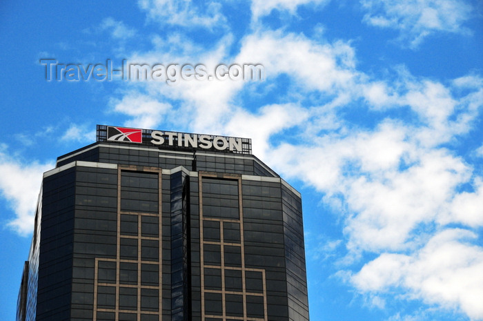 usa1807: Kansas City, Missouri, USA: 1201 Walnut skyscraper - south facade with sign for Stinson Morrison Hecker - designed by HNTB Architecture - Financial District, 1201 Walnut Street - photo by M.Torres - (c) Travel-Images.com - Stock Photography agency - Image Bank