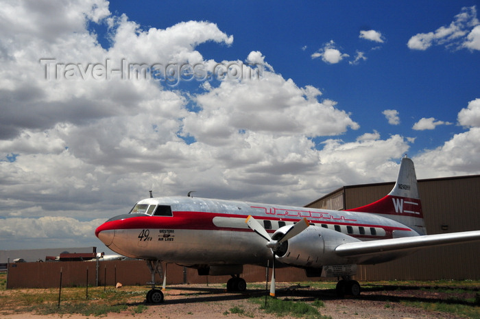 usa181: Valle-Williams, Arizona, USA: Western Airlines Convair CV240-1 N240HH CN 47 - Planes of Fame Air Museum - Gand Canyon Valle Airport (40G) - photo by M.Torres - (c) Travel-Images.com - Stock Photography agency - Image Bank