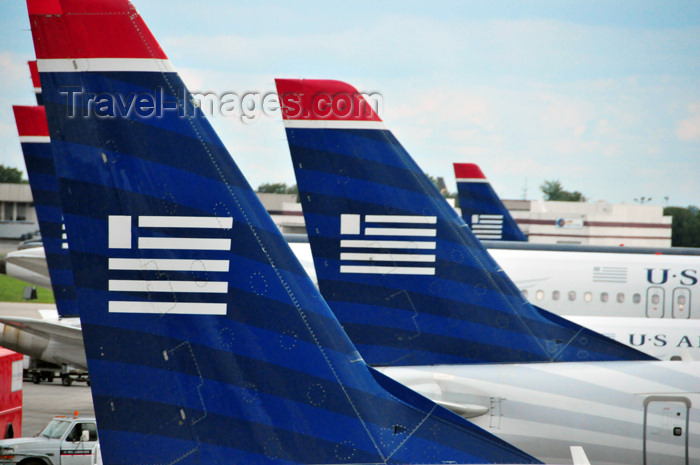 usa1833: Charlotte, North Carolina, USA: tails of US Airways aircrat - Charlotte Douglas International Airport is the largest  hub for US Airways - photo by M.Torres - (c) Travel-Images.com - Stock Photography agency - Image Bank