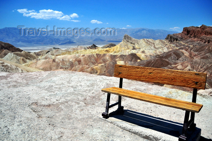 usa1835: Death Valley National Park, California, USA: bench at Zabriskie Point - named after Christian Brevoort Zabriskie,  general manager of the Pacific Coast Borax Company - Amargosa Range - photo by M.Torres - (c) Travel-Images.com - Stock Photography agency - Image Bank