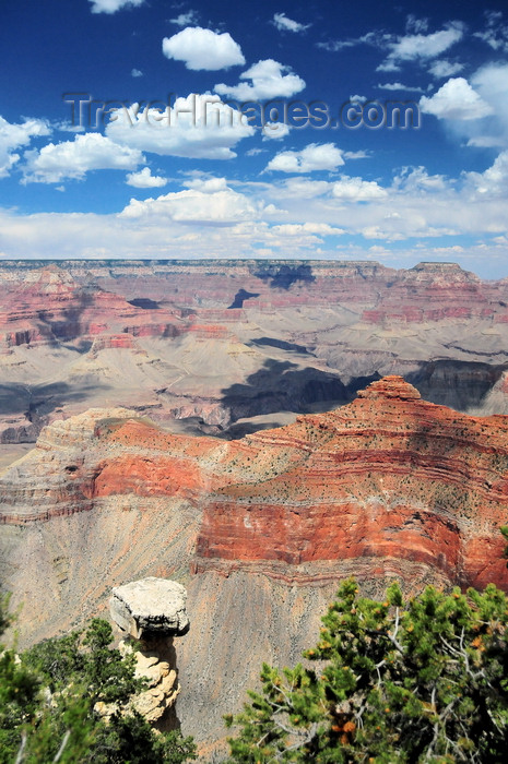 usa1872: Grand Canyon National Park, Arizona, USA: South Rim - hoodoo, O'Neill Butte, Bright Angel Canyon and Zoroaster Temple from Mather Point - photo by M.Torres - (c) Travel-Images.com - Stock Photography agency - Image Bank