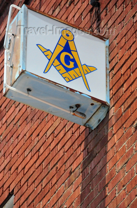 usa1883: Williams, Coconino County, Arizona, USA: Masonic temple sign on a brick wall - photo by M.Torres - (c) Travel-Images.com - Stock Photography agency - Image Bank