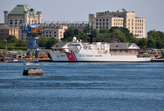 usa1912: Kittery, Maine, New England, USA: Portsmouth Naval Shipyard - old Portsmouth Naval Prison and U.S. Coast Guard Cutter George W. Campbell (WMEC 909) - photo by M.Torres - (c) Travel-Images.com - Stock Photography agency - Image Bank