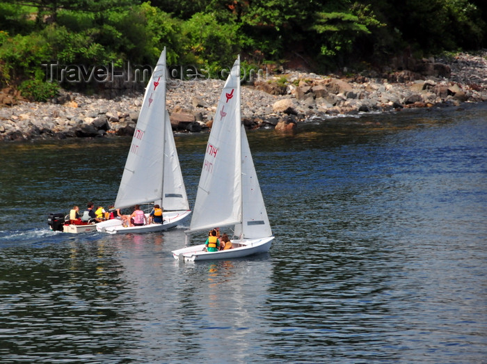 usa1914: York, Maine, New England, USA: two boats sail along the shore - Stage Neck - mouth of the river York - photo by M.Torres - (c) Travel-Images.com - Stock Photography agency - Image Bank