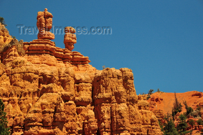 usa2016: Dixie National Forest, Utah, USA: Red Canyon - two hoodoos stand guard - photo by M.Torres - (c) Travel-Images.com - Stock Photography agency - Image Bank