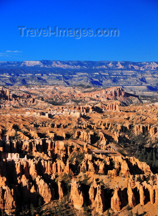 usa2059: Bryce Canyon National Park, Utah, USA: Inspiration Point - red fins with the Black Mountains as backdrop - photo by M.Torres - (c) Travel-Images.com - Stock Photography agency - Image Bank