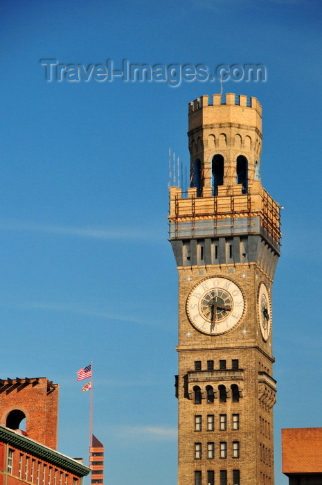 usa2197: Baltimore, Maryland, USA: Emerson Bromo-Seltzer Tower - Romanesque style modeled on Florence's Palazzo Vecchio in - built by Capt. Isaac Emerson, inventor of the headache remedy Bromo-Seltzer - designed by Joseph Evans Sperry - corner of Eutaw and Lombard Streets - photo by M.Torres - (c) Travel-Images.com - Stock Photography agency - Image Bank