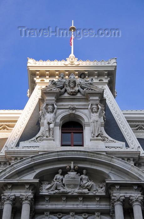 usa221: Philadelphia, Pennsylvania, USA: City Hall - roof detail and façade decoration - designed by Scottish architect John McArthur, Jr - Second Empire style - photo by M.Torres - (c) Travel-Images.com - Stock Photography agency - Image Bank