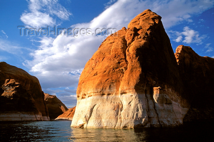 usa2219: Lake Powell, Utah, USA: intensely colored sandstone rises from the water - Reflection Canyon - photo by C.Lovell - (c) Travel-Images.com - Stock Photography agency - Image Bank